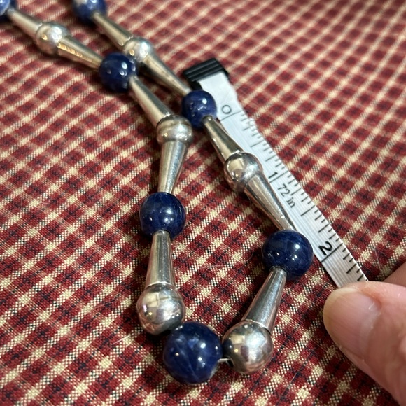 Sterling & Lapis Native American Necklace - Picture 9 of 14